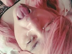 Sissy getting face and throat fucked