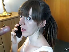 Amateur Cheating Fuck while calling her Boyfriend - German Teen Nicky-Foxx